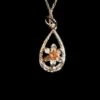 Daffodil Teardrop Necklace Silver With Gold Plated Flower -GIFTS WITH HEART Sales DAFFODIL SILVER NECKLACE