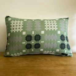 Sage Green Welsh Tapestry Oblong Cushion