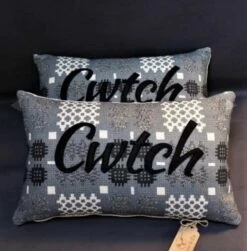 Grey Welsh Tapestry Oblong Cwtch Cushion