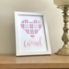 Cariad Heart Blanket Style Pattern Print And Frame -GIFTS WITH HEART Sales IMG 2899