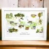 Illustrated Monmouthshire Canal Map Print And White Box Frame -GIFTS WITH HEART Sales MONMOUTHSHIRE CANAL PRINT