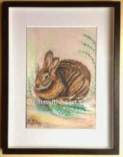 Hare Pastel Art Picture In Frame
