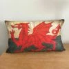 Oblong Aged Welsh Flag Cushion -GIFTS WITH HEART Sales Welsh flag cushion rustic