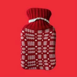 Red Welsh Tapestry Pattern Hot Water Bottle