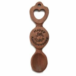 Welsh Love Spoon With Engraved Happy Anniversary Message