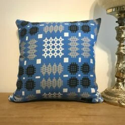 Sky Blue Welsh Tapestry Cushion