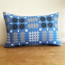 Sky Blue Welsh Tapestry Long Cushion