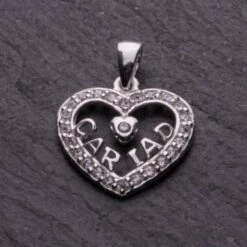 Cariad Heart Necklace In Silver