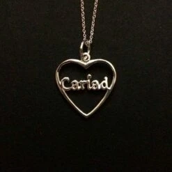 Cariad Heart Pendant And Necklace Silver