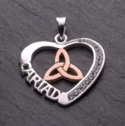 Cariad Triquetra Necklace Silver And Rose Gold