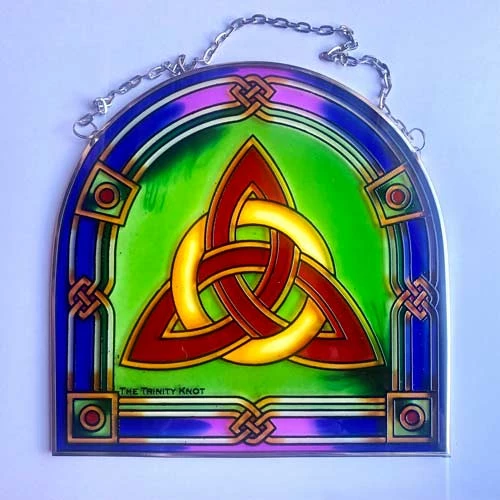 Celtic Trinity Knot Stained Glass Window Plaque 3 Celtic Trinity Knot Stained Glass Window Plaque