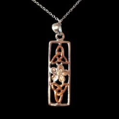 Celtic Daffodil Necklace Silver And Rose Gold