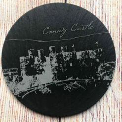Welsh Castles Slate Coaster (set Of Six) With Box -GIFTS WITH HEART Sales conwy castle welsh slate coaster