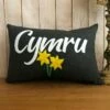 Welsh Daffodil Cushion Grey -GIFTS WITH HEART Sales cymru daffodil cushion