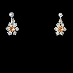 Daffodil Earrings Sterling Silver And Rose Gold