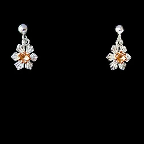Daffodil Earrings Sterling Silver And Rose Gold 3 Daffodil Earrings Sterling Silver And Rose Gold
