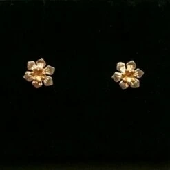 Daffodil Stud Earrings Silver And Rose Gold