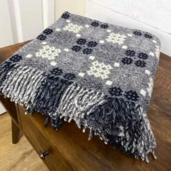 Grey Welsh Tapestry Blanket