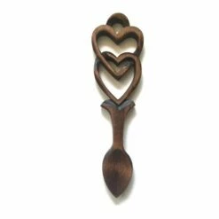 Interlocking Hearts Welsh Love Spoon
