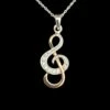 Musical Treble Clef Necklace In Silver And Rose Gold -GIFTS WITH HEART Sales music necklace treble clef