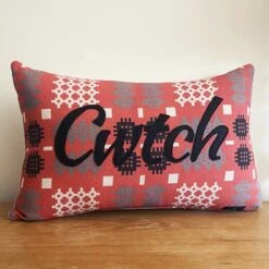 Welsh Tapestry Long Cwtch Cushion Red