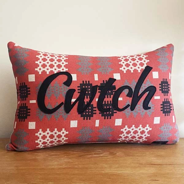 Welsh Tapestry Long Cwtch Cushion Red 3 Welsh Tapestry Long Cwtch Cushion Red