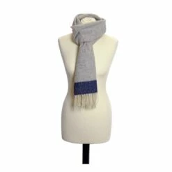 Lambswool Herringbone Silver Scarf