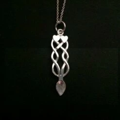 Love Spoon Entwined Vines And Hearts Necklace