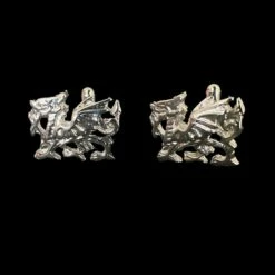 Welsh Dragon Cufflinks In Silver Colour