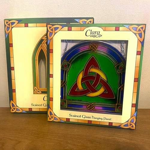 Celtic Trinity Knot Stained Glass Window Plaque 4 Celtic Trinity Knot Stained Glass Window Plaque - Image 2