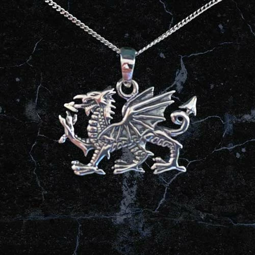Sterling Silver Welsh Dragon Necklace 3 Sterling Silver Welsh Dragon Necklace