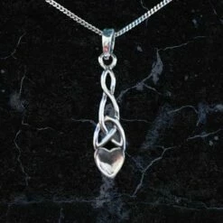 Sterling Silver Celtic Style Love Spoon Necklace