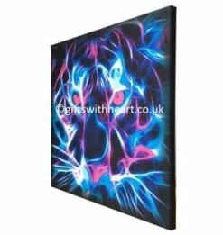 Neon Tiger Face Canvas Print