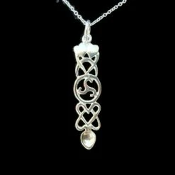 Love Spoon Necklace With Entwined Hearts And Celtic Triquetra Symbol