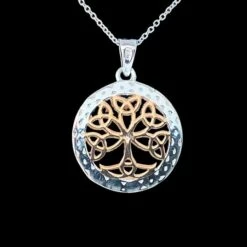 Triquetra Rose Gold Tree Of Life Necklace