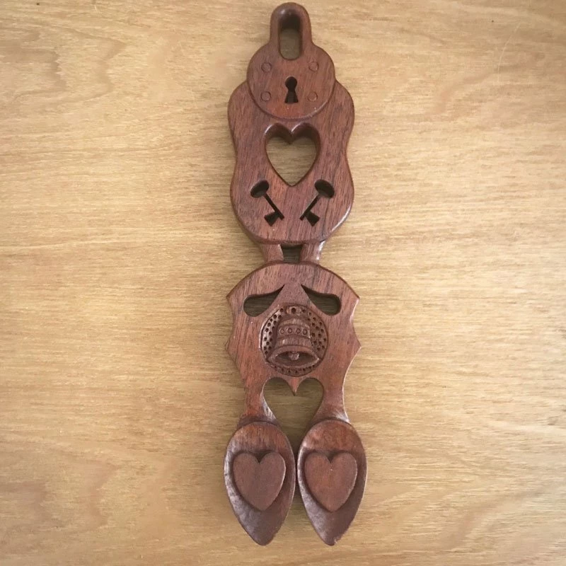 Vintage Wedding Love Spoon With Two Spoon Bowls 3 Vintage Wedding Love Spoon With Two Spoon Bowls