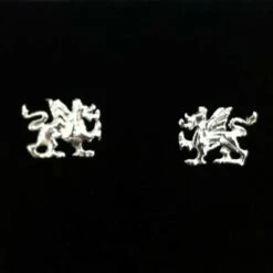 Welsh Dragon Earrings Sterling Silver