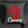 Welsh Dragon Head Cushion Grey -GIFTS WITH HEART Sales welsh dragon head cymru cushion