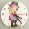 Little Welsh Girl Holding Daffodils Wall Clock 1 Little Welsh Girl Holding Daffodils Wall Clock -GIFTS WITH HEART Sales welsh girl clock