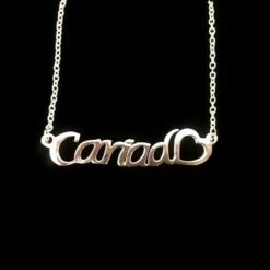 Cariad Word Sterling Silver Pendant And Necklace