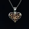 Heart Pattern Pendant And Necklace Rose Gold Plated -GIFTS WITH HEART Sales welsh jewellery rose gold heart necklace