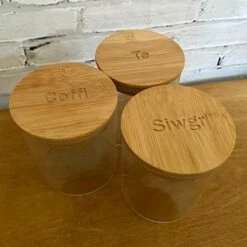 Engraved Welsh Kitchen Canisters (set Of 3)