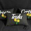 Personalised Daffodil Cushion -GIFTS WITH HEART Sales welsh personalised cushion