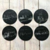 Welsh Castles Slate Coaster (set Of Six) With Box -GIFTS WITH HEART Sales welsh slate castle coasters