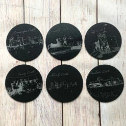 Welsh Castles Slate Coaster (set Of Six) With Box
