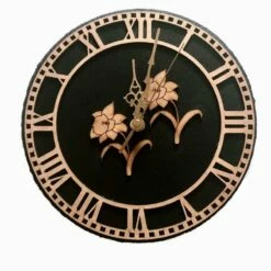 Welsh Daffodil Slate & Wood Wall Clock