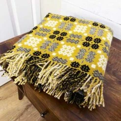 Gold Welsh Tapestry Blanket