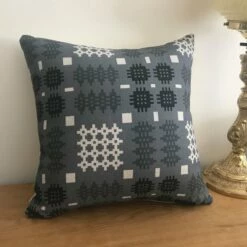 Grey Square Welsh Tapestry Cushion