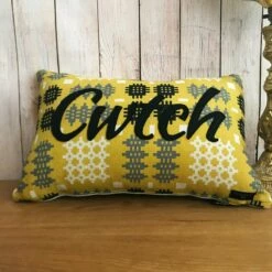 Mustard Yellow Welsh Tapestry Oblong Cwtch Cushion
