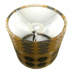 Mustard Yellow Small Welsh Tapestry Lamp Shade -GIFTS WITH HEART Sales welsh tapestry lamp shade yellow inside